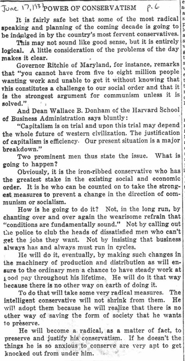June 17, 1931: Power of Conservatism