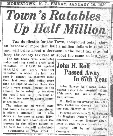January 10, 1930: Town's Ratables Up Half Million