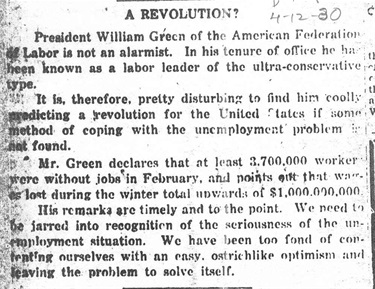 April 12, 1930: A Revolution?