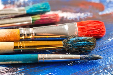 Paint brushes multi color