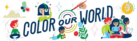 Color our world summer reading banner
