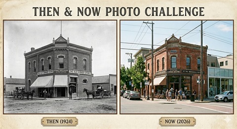 pictures of a building from two different time periods
