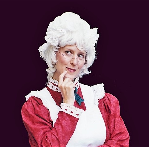 woman dressed as mrs. claus
